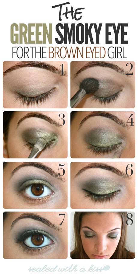 green-makeup-tutorial-for-brown-eyes-02 Groene make - up tutorial voor bruine ogen