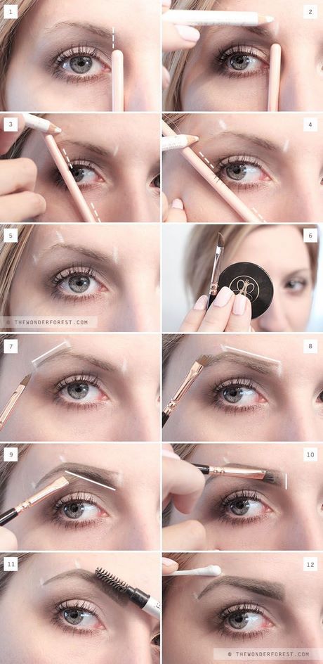Make-up artiest tutorial op wenkbrauwen