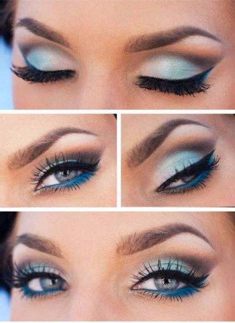 Make - up tutorial voor lichtblauwe jurk