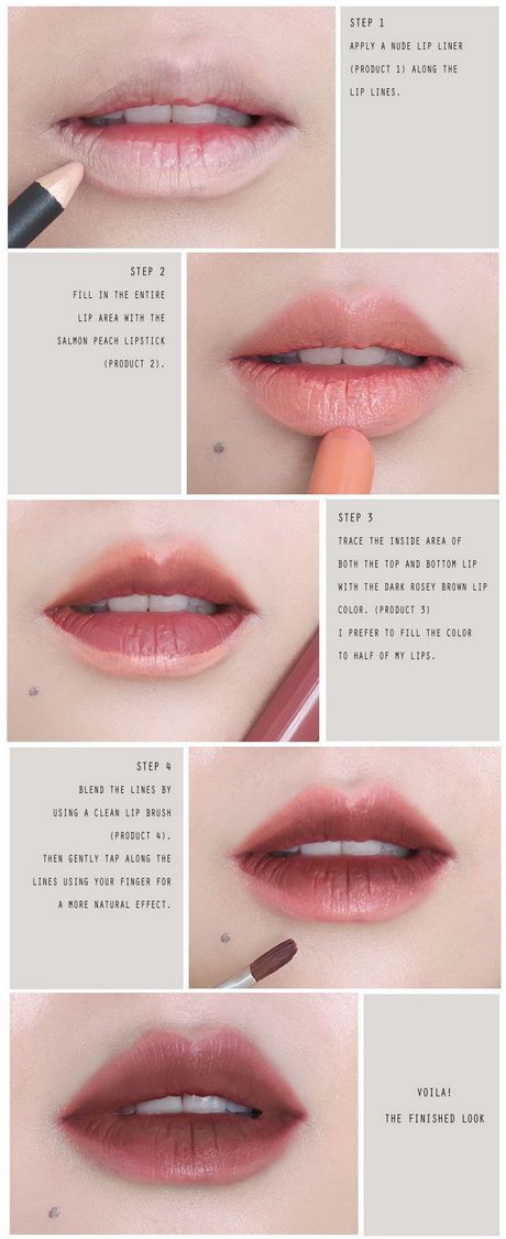 Peach lipstick make-up tutorial