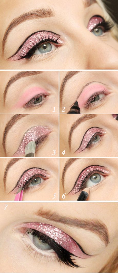 pink-glitter-eye-makeup-tutorial-53_10 Roze glitter oog make-up tutorial