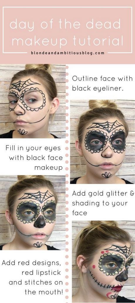 red-and-black-sugar-skull-makeup-tutorial-99_12 Rode en zwarte suiker schedel make-up tutorial