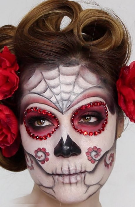 red-and-black-sugar-skull-makeup-tutorial-99_13 Rode en zwarte suiker schedel make-up tutorial