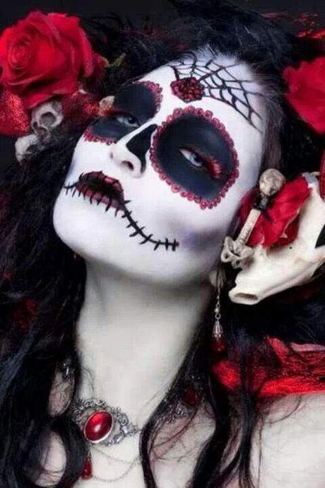 red-and-black-sugar-skull-makeup-tutorial-99_16 Rode en zwarte suiker schedel make-up tutorial
