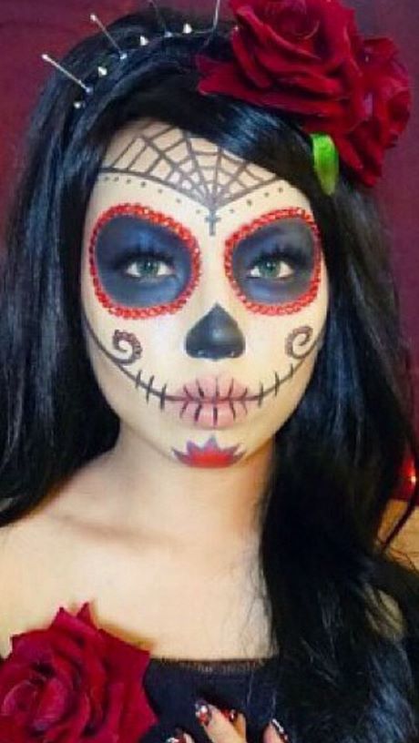 red-and-black-sugar-skull-makeup-tutorial-99_18 Rode en zwarte suiker schedel make-up tutorial