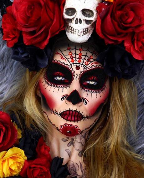 red-and-black-sugar-skull-makeup-tutorial-99_6 Rode en zwarte suiker schedel make-up tutorial