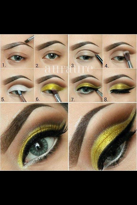 Groene en gele make-up tutorial