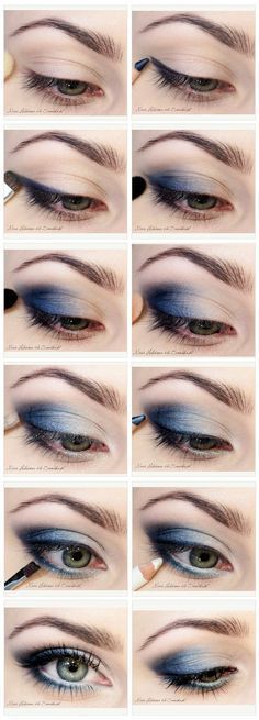 navy-smokey-eye-makeup-tutorial-07 Marine smokey eye make-up tutorial