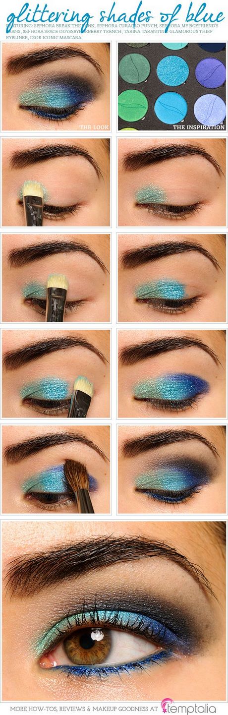 Blauw groene ogen make-up tutorial