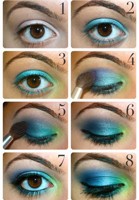 Bright blue make-up tutorial