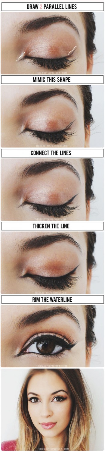 Cat eye make-up tutorial Vloeibare eyeliner