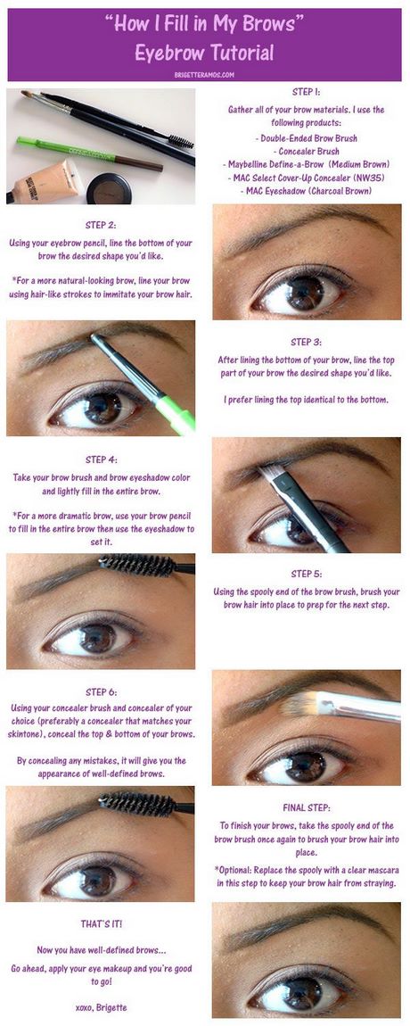 eyebrows-makeup-tutorial-with-pencil-12_14 Wenkbrauwen Make-up tutorial met potlood