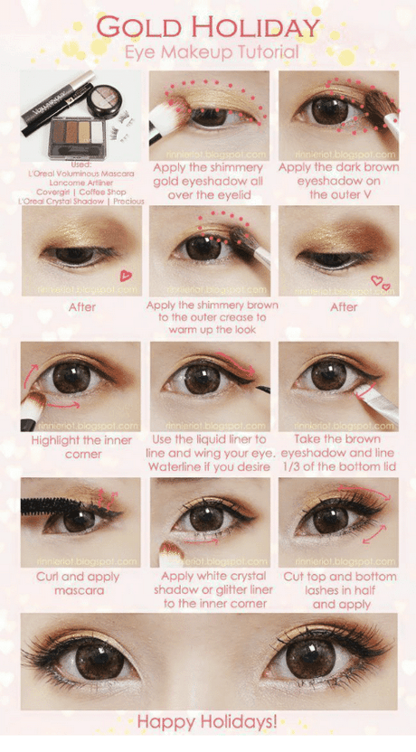 gold-brown-makeup-tutorial-60 Gouden bruine make-up tutorial