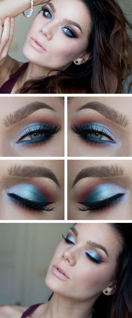 Rode en blauwe make-up tutorial