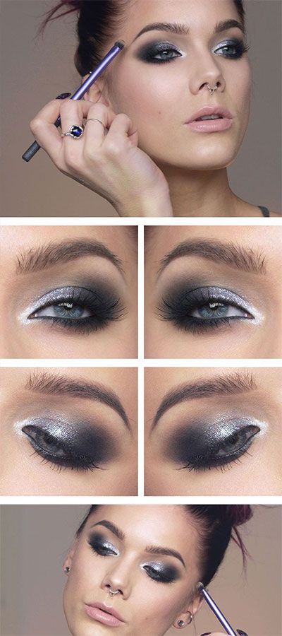 silver-shimmer-eye-makeup-tutorial-99 Zilveren shimmer oog make-up tutorial