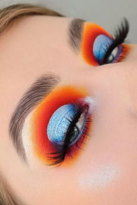 blue-and-orange-makeup-tutorial-54_12-4 Blauwe en oranje make-up tutorial