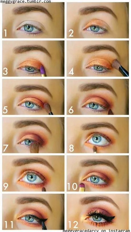 blue-and-orange-makeup-tutorial-54_14-6 Blauwe en oranje make-up tutorial
