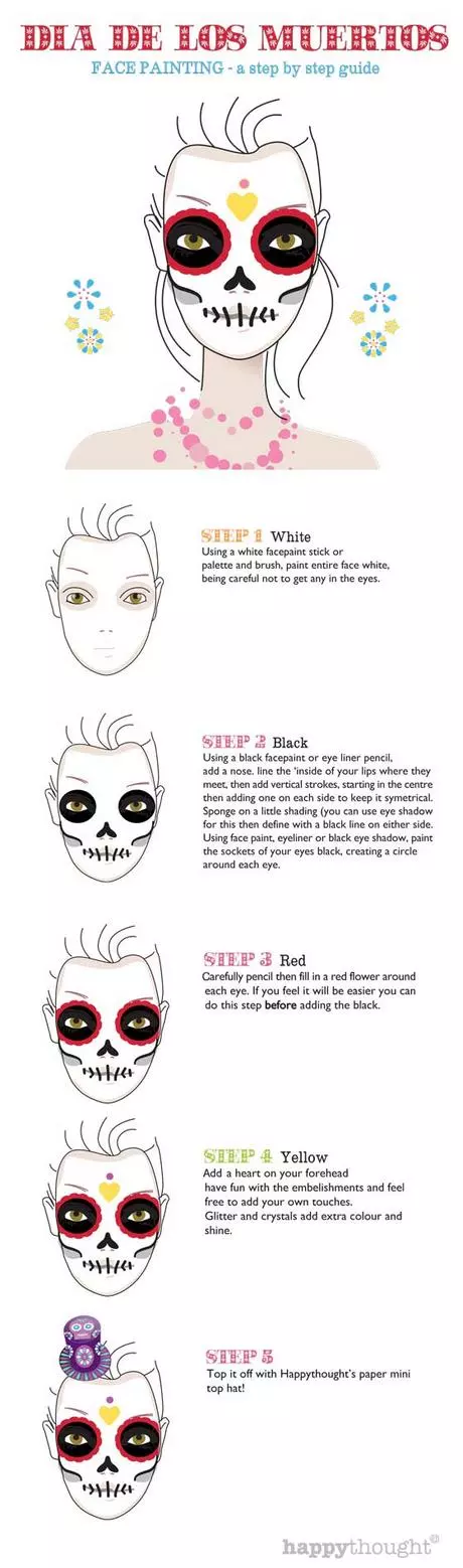 day-of-the-dead-skull-makeup-tutorial-08_4-14 Dag van de dode schedel make-up tutorial
