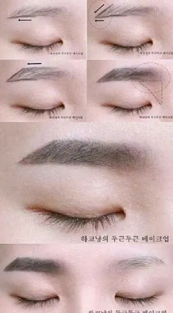eyebrow-makeup-tutorial-korean-14_8-12 Wenkbrauw make-up tutorial Koreaans