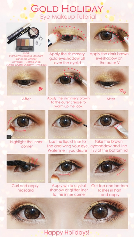 golden-eyeshadow-makeup-tutorial-50_2-11 Gouden oogschaduw make-up tutorial