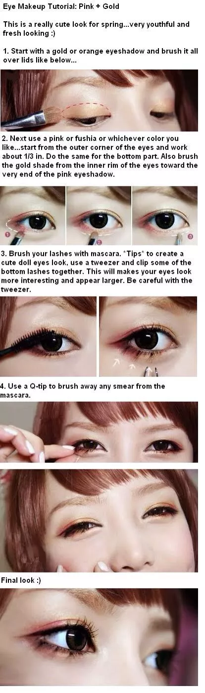 pink-and-gold-eye-makeup-tutorial-59_7-14 Roze en gouden oog make-up tutorial