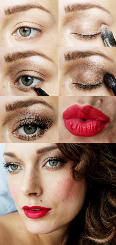 red-lipstick-makeup-tutorial-brown-eyes-30_6-15 Rode lippenstift make-up tutorial bruine ogen