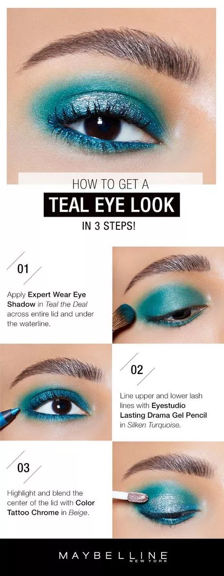 teal-eyeshadow-makeup-tutorial-22_11-5 Teal oogschaduw make-up tutorial