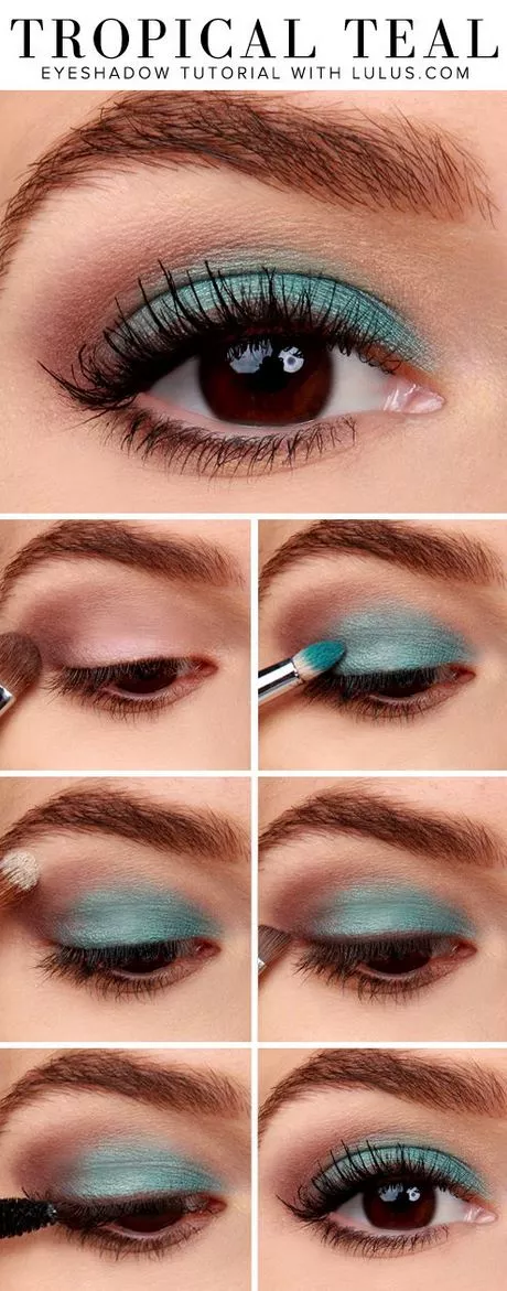teal-eyeshadow-makeup-tutorial-22_8-15 Teal oogschaduw make-up tutorial