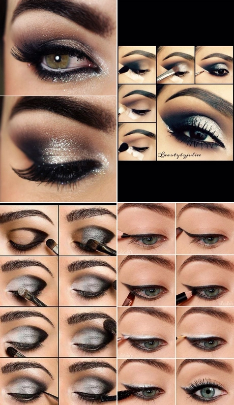 black-and-silver-makeup-eyes-tutorial-001 Zwarte en zilveren make-up Ogen tutorial