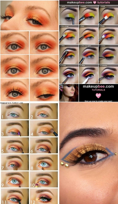 blue-and-orange-makeup-tutorial-001 Blauwe en oranje make-up tutorial