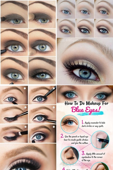 Oog make-up tutorial voor grote blauwe ogen