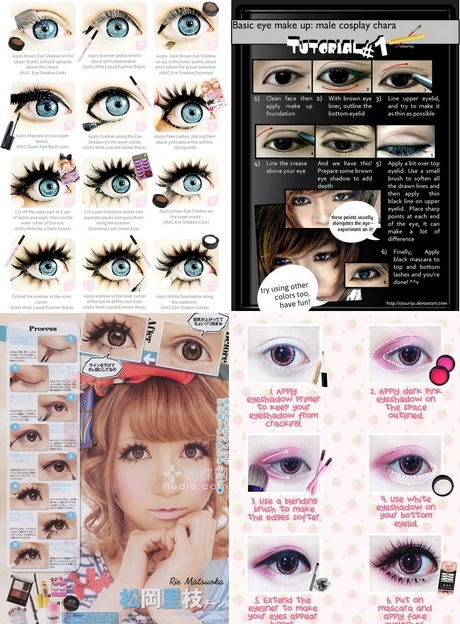 Japanse anime oog make-up tutorial