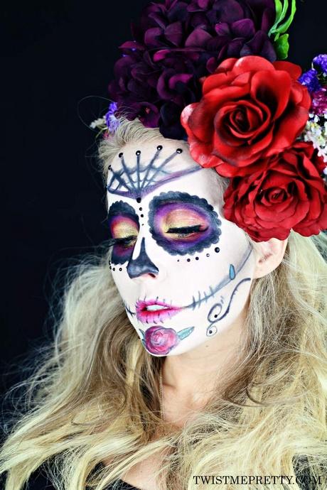 black-and-red-sugar-skull-makeup-tutorial-42_12 Skull make-up tutorial voor zwarte en rode suiker