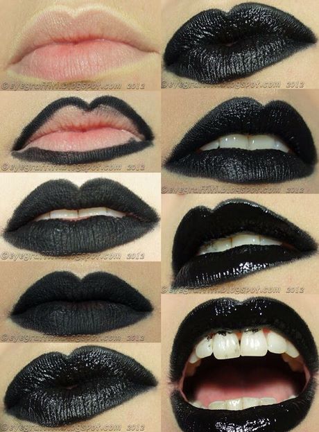 black-lipstick-makeup-tutorial-69_13 Zwarte lippenstift make-up tutorial