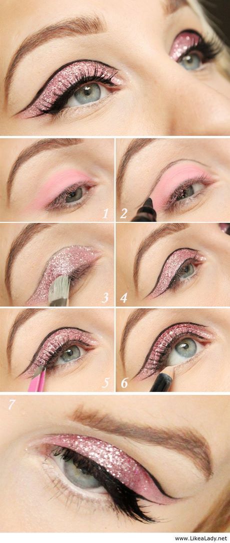 glitter-pink-makeup-tutorial-58_2 Glitter roze make-up tutorial