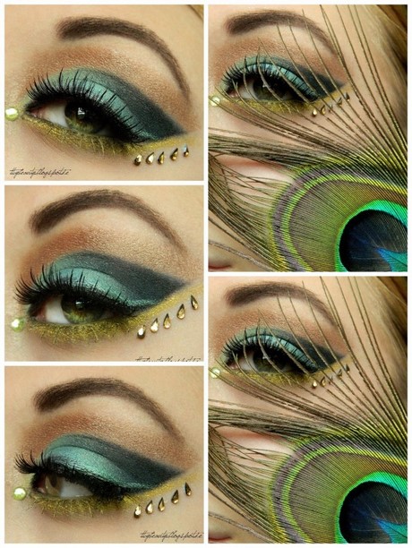 peacock-inspired-makeup-tutorial-52_13 Pauw geïnspireerd make-up tutorial
