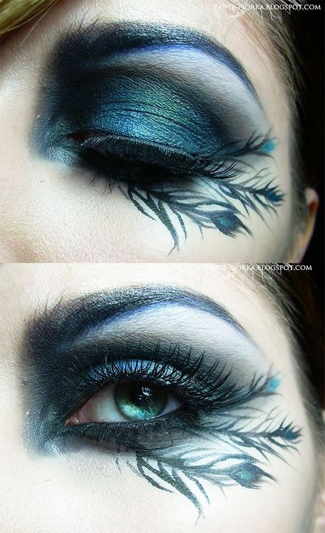 peacock-makeup-eyes-tutorial-60 Pauw make-up Ogen tutorial
