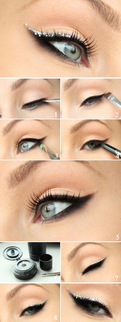 Zilveren eyeliner make-up tutorial
