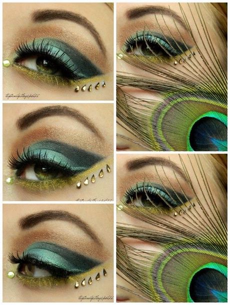 peacock-eye-makeup-tutorial-99 Pauwoog make-up les