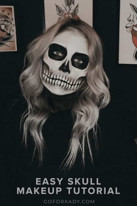 Zwart-wit schedel make-up tutorial