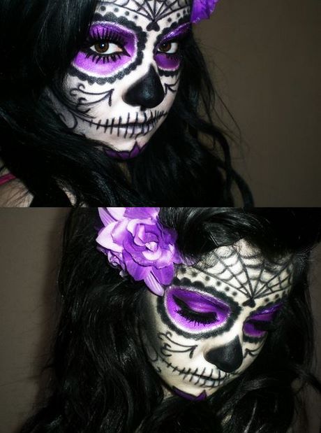 day-of-the-dead-makeup-tutorial-purple-68_11 Dag van de dode make-up tutorial paars