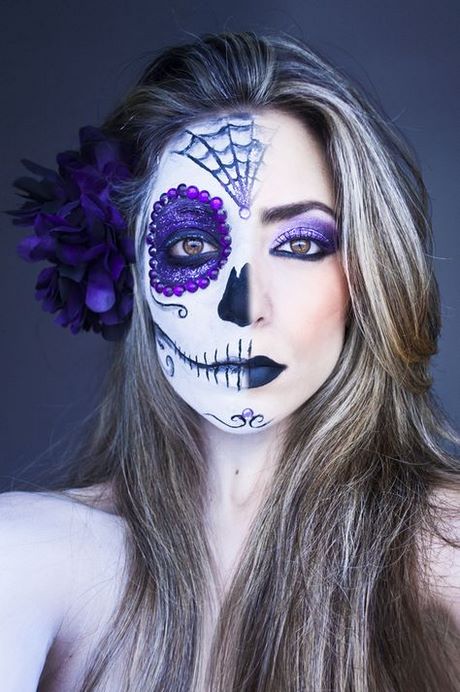 day-of-the-dead-makeup-tutorial-purple-68_16 Dag van de dode make-up tutorial paars