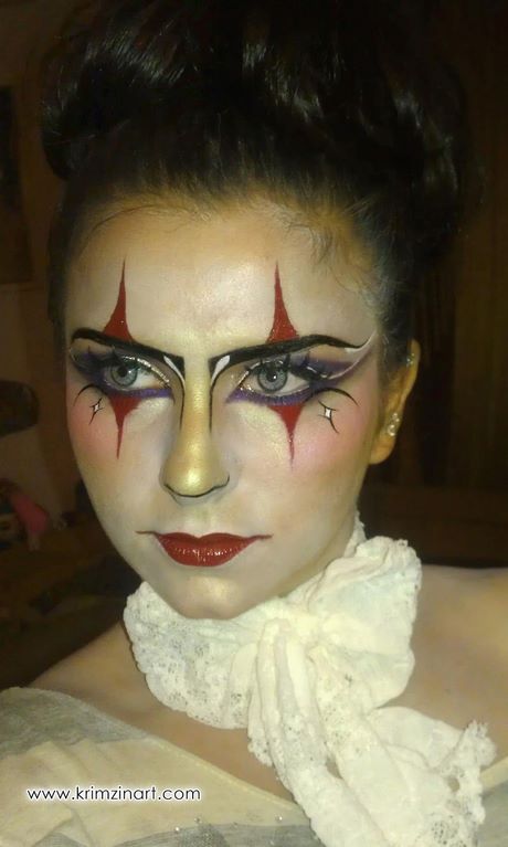 Vrouwelijke jester make-up tutorial
