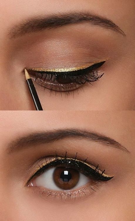 gold-eyeliner-makeup-tutorial-58_18 Gouden eyeliner make-up tutorial