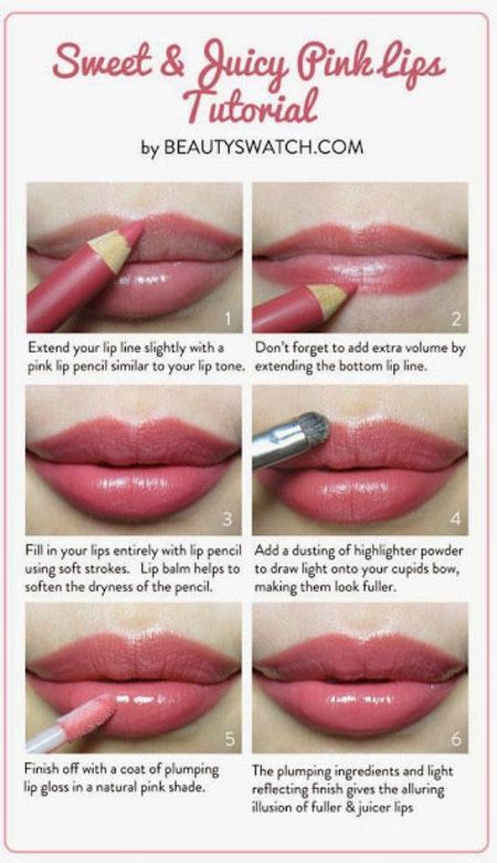 pink-lip-makeup-tutorial-88_12 Roze lip make-up tutorial