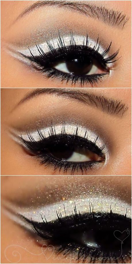 white-glitter-eye-makeup-tutorial-25 Wit glitter oog make-up tutorial