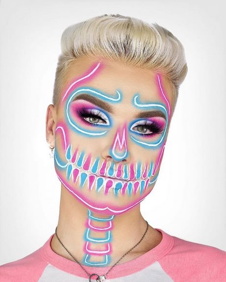 colorful-skeleton-makeup-tutorial-80_11 Kleurrijke skeleton make-up tutorial