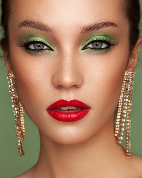 Rode en groene make-up tutorial