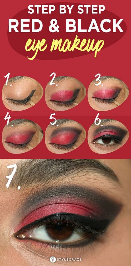 red-black-eye-makeup-tutorial-71 Rood zwart oog make-up tutorial
