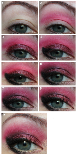 red-black-eye-makeup-tutorial-71 Rood zwart oog make-up tutorial
